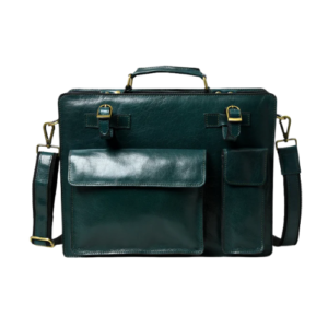 Men’s Green Leather Laptop Briefcase