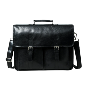 Men’s Black Leather Office Messenger Bag
