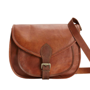 Classic Brown Leather Crossbody Satchel