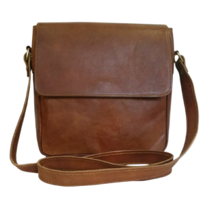 Men’s Brown Leather Vertical Shoulder Bag