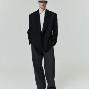 Satin Wool Double Breasted Blazer