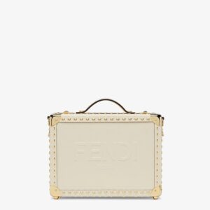Fendi Small White Leather Suitcase