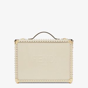 Fendi Medium White Leather Suitcase