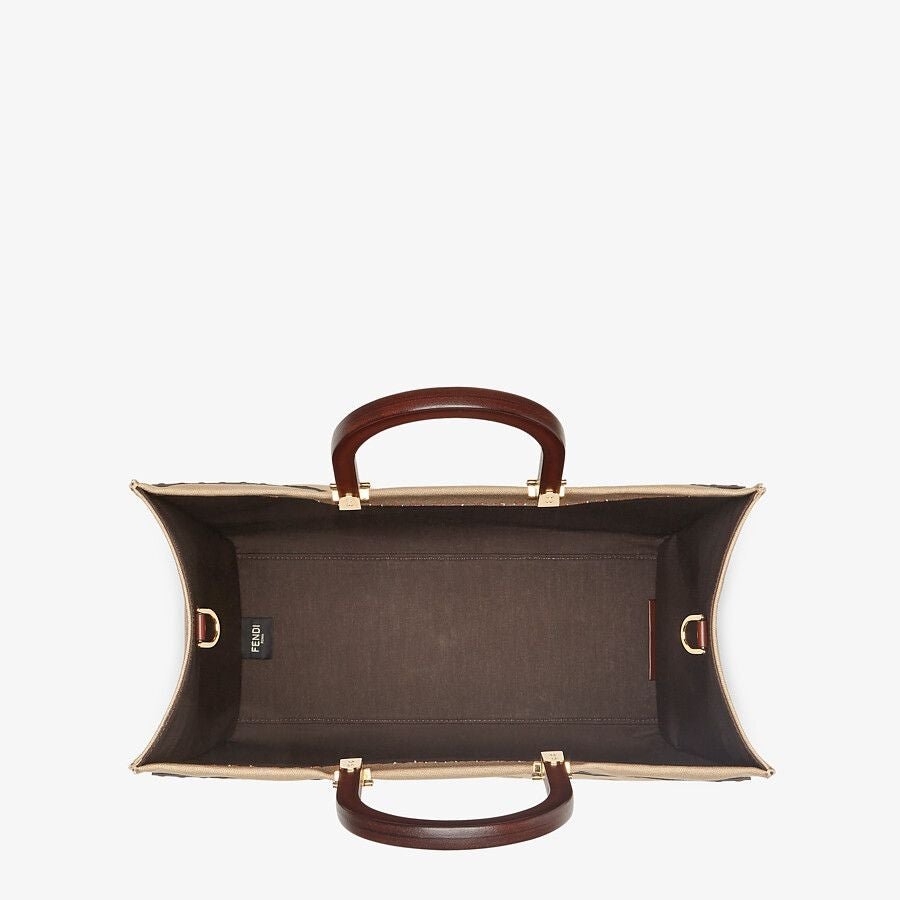 Fendi Sunshine Medium Beige Canvas Bag - Image 4