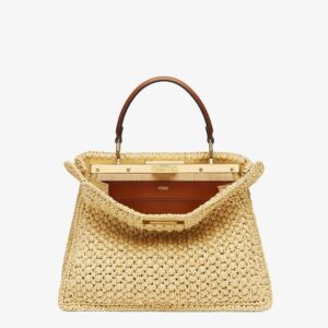 Fendi Medium Woven Straw Bag