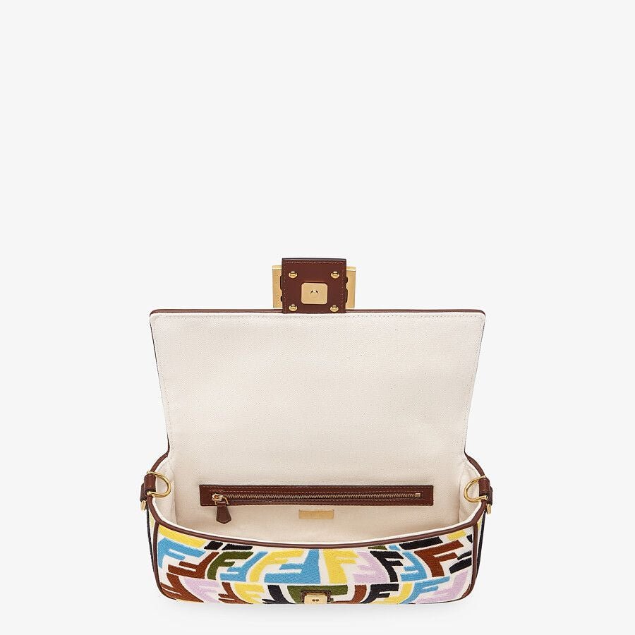 Fendi Multicolor Embroidered Canvas Bag - Image 4