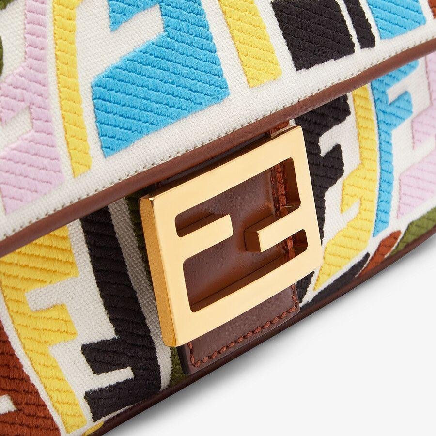Fendi Multicolor Embroidered Canvas Bag - Image 5