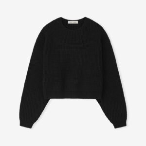 Womens Heavy Waffle 90s Crewneck Sweater