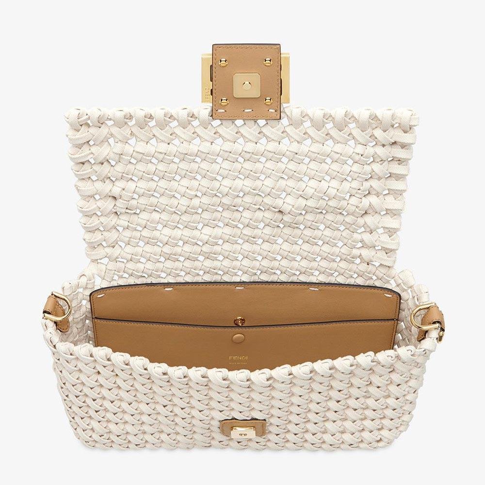 BAGUETTE Beige Canvas Interlace Bag - Image 7