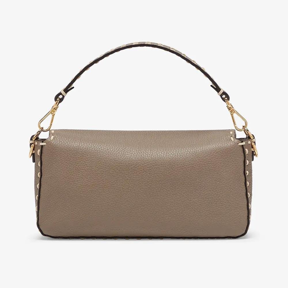 BAGUETTE Grey Full Grain Leather Bag - Image 3