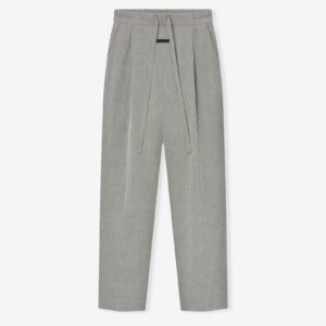 Virgin Wool Drawstring Straight Pant