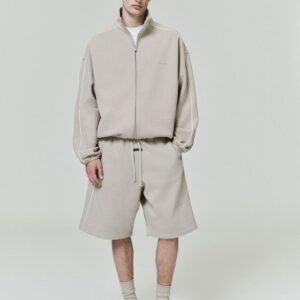 Modern Fleece Track Jacket With Piping