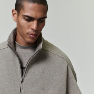 Modern Fleece Track Jacket With Piping