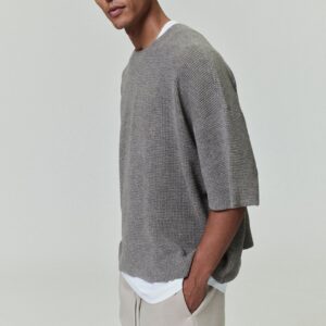 Waffle Short Sleeve Sweater