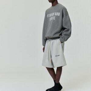 Relaxed Fleece Sweatshort With Piping