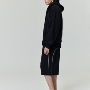 Relaxed Fleece Sweatshort With Piping