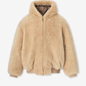 Alpaca Hooded Bomber Jacket