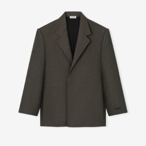 Chevron Wool Single Breasted Blazer