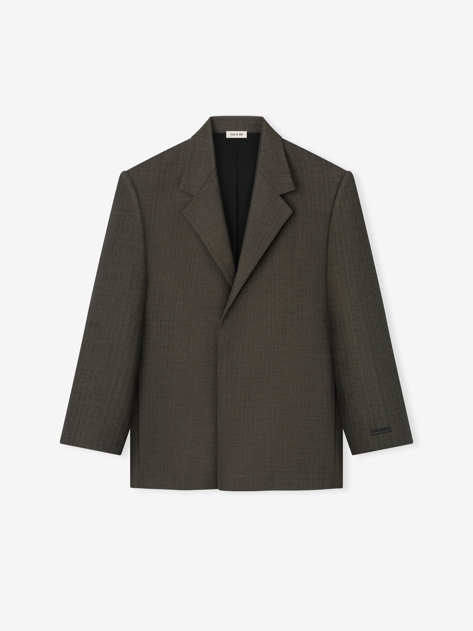Chevron Wool Single Breasted Blazer