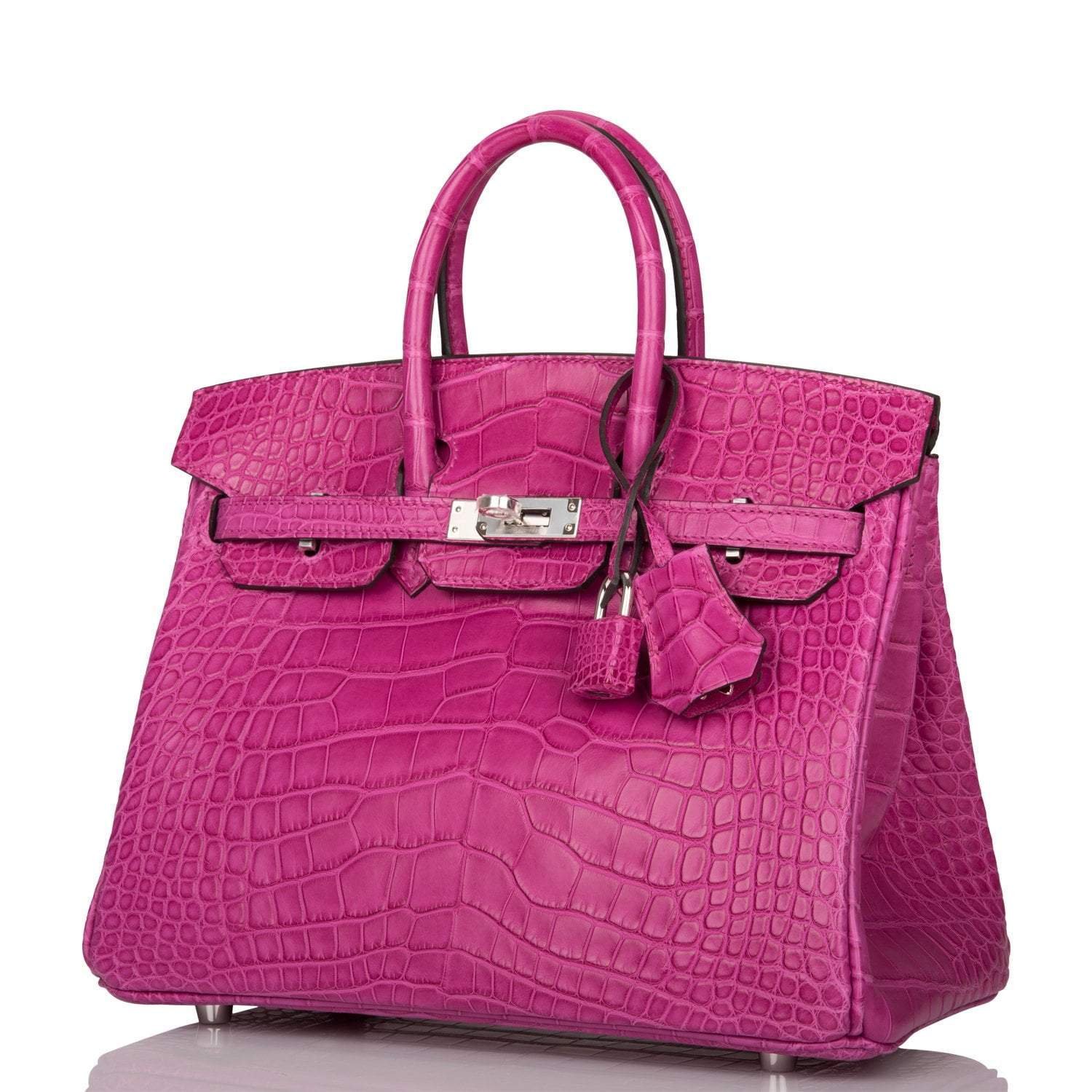 Hermes Birkin 25 Rose Scheherazade Matte Alligator Palladium Hardware - Image 5