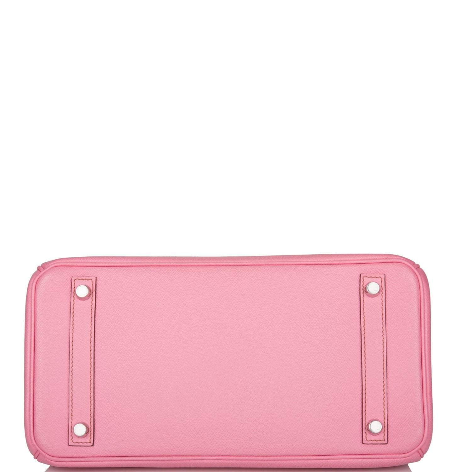 Pre-owned Hermes Birkin 30 Bubblegum 5P Epsom Palladium Hardware - Image 6