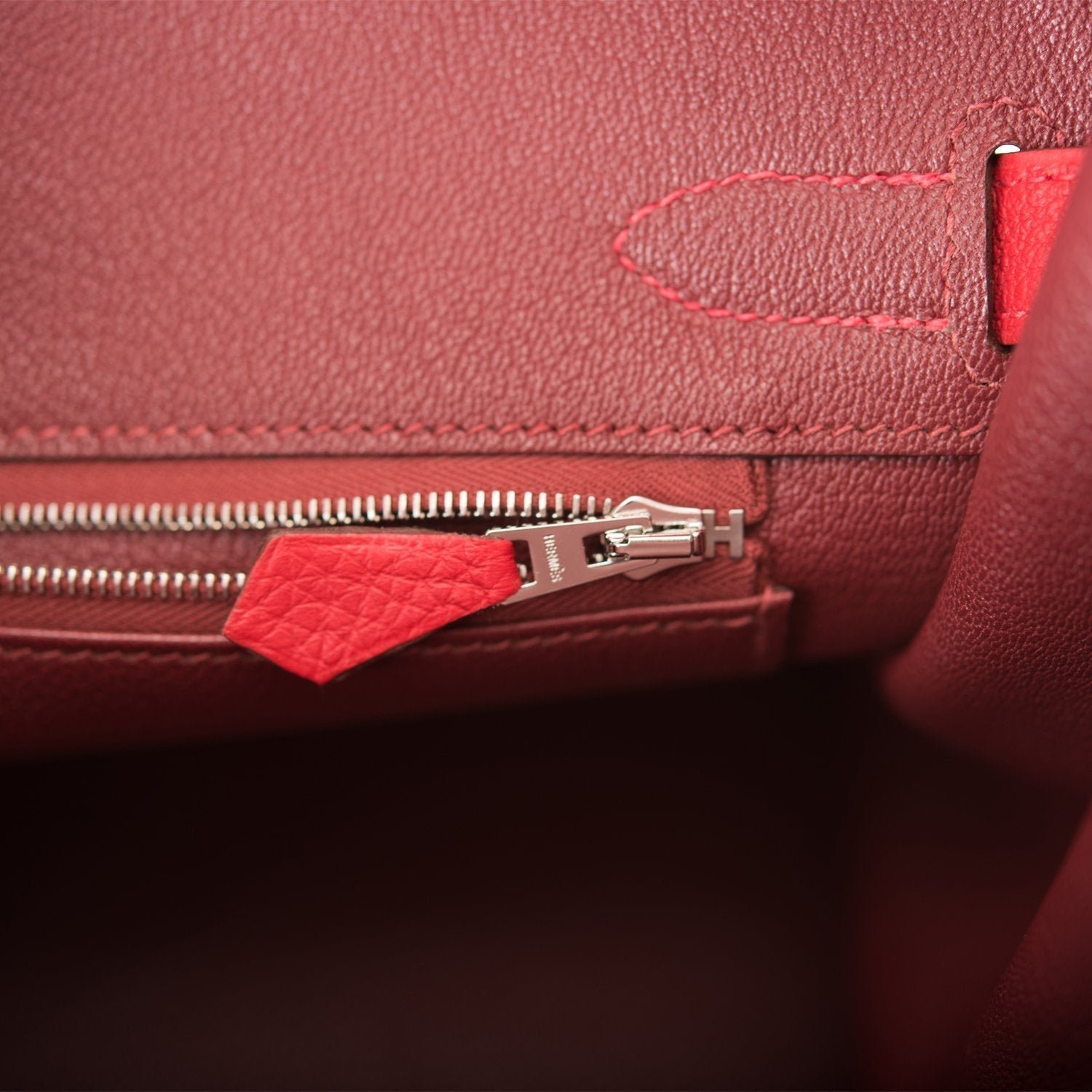 Hermes Rouge Casaque Verso Togo Birkin 30cm Palladium Hardware - Image 9