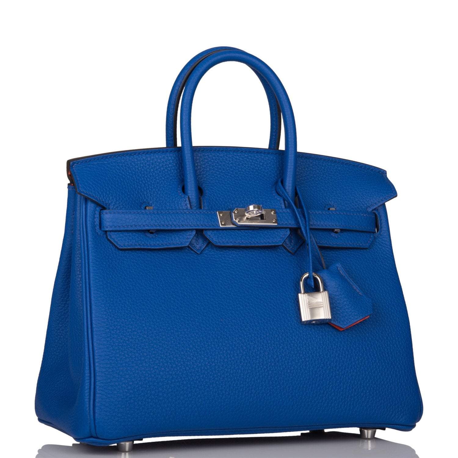 Hermes Birkin 25 Bleu Royal Verso Togo Palladium Hardware - Image 2