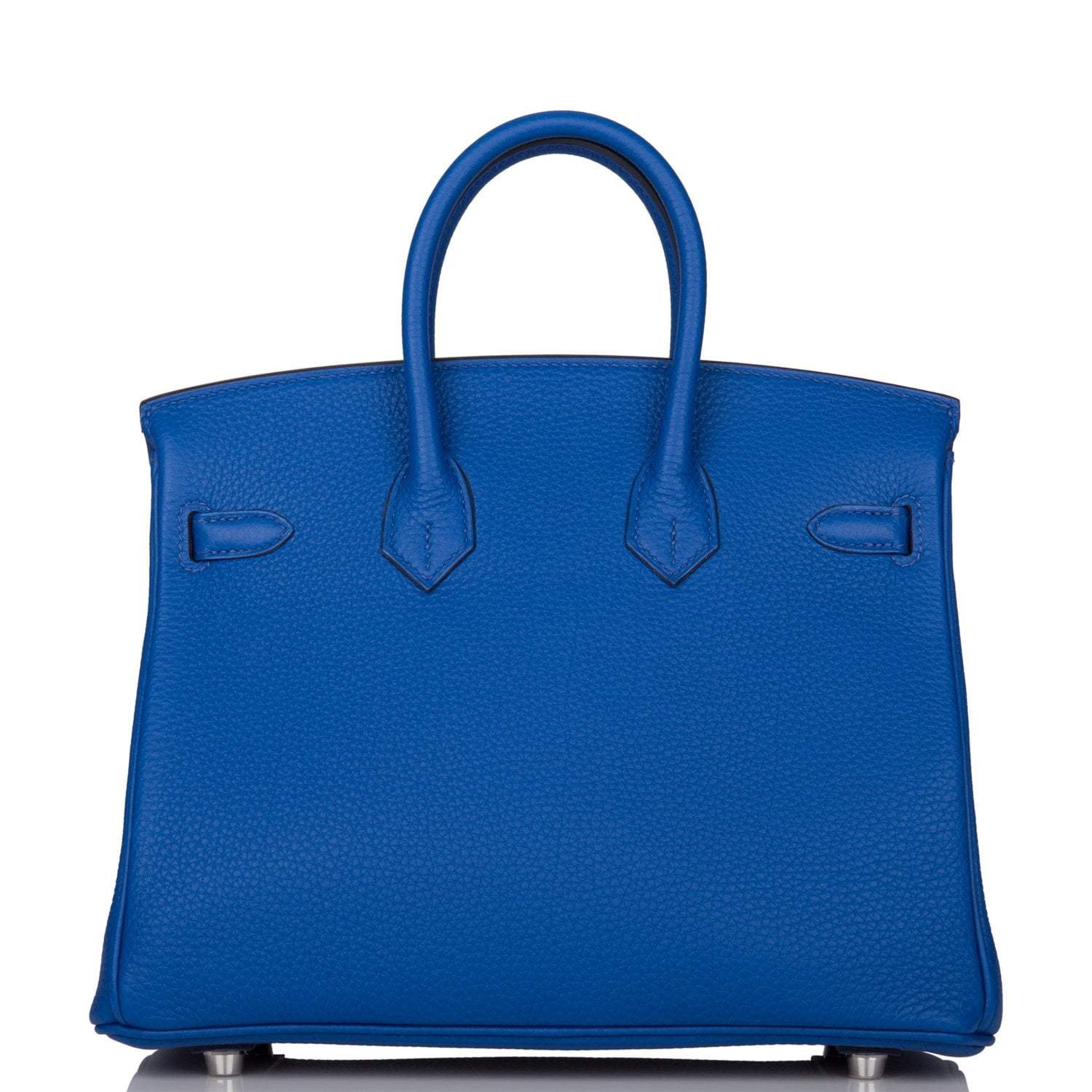 Hermes Birkin 25 Bleu Royal Verso Togo Palladium Hardware - Image 4