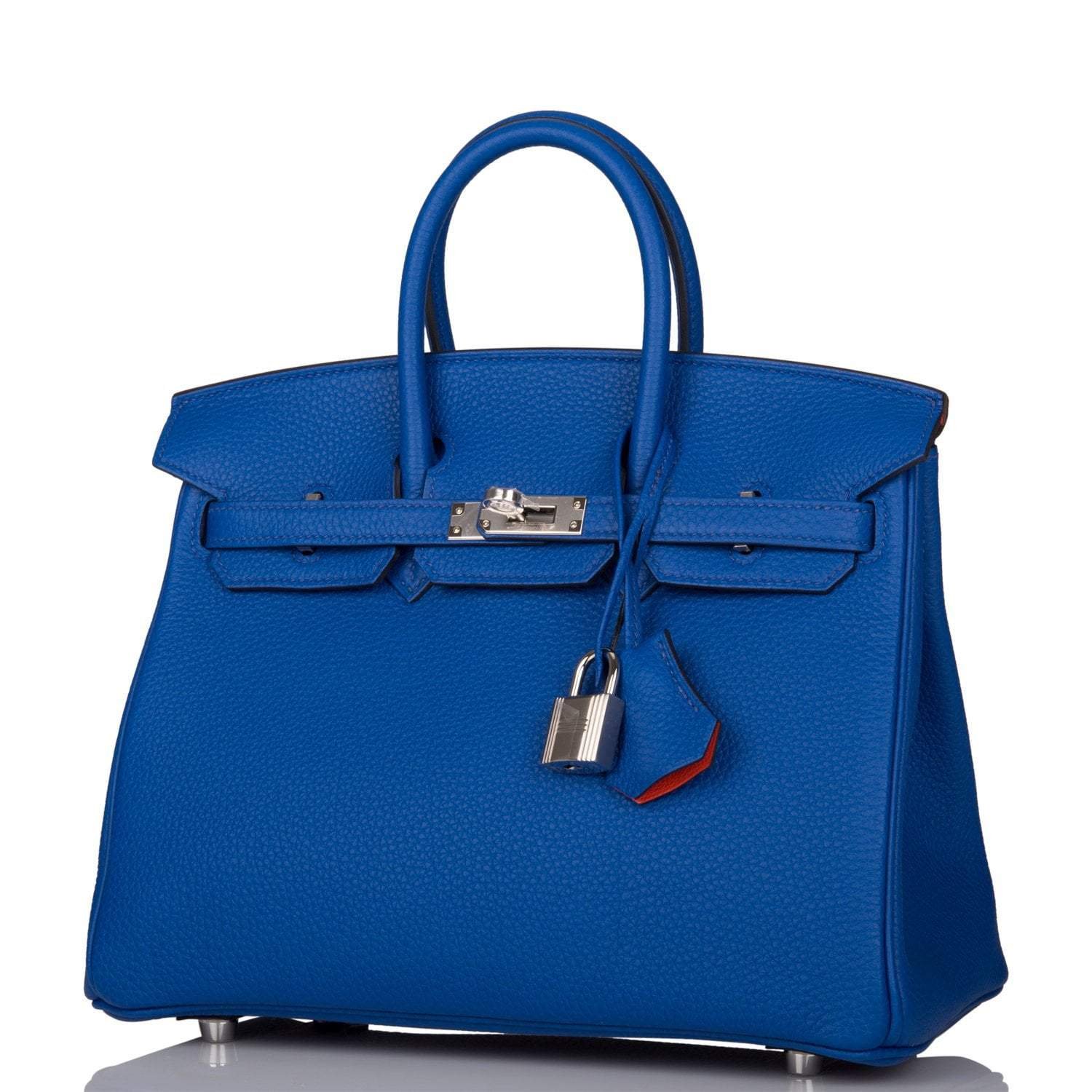 Hermes Birkin 25 Bleu Royal Verso Togo Palladium Hardware - Image 5