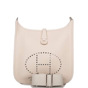 Hermes Craie Clemence Evelyne III PM Bag Palladium Hardware