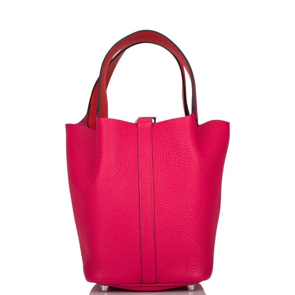 Hermes Rose Mexico Clemence Picotin Lock 18cm Palladium Hardware - Image 3