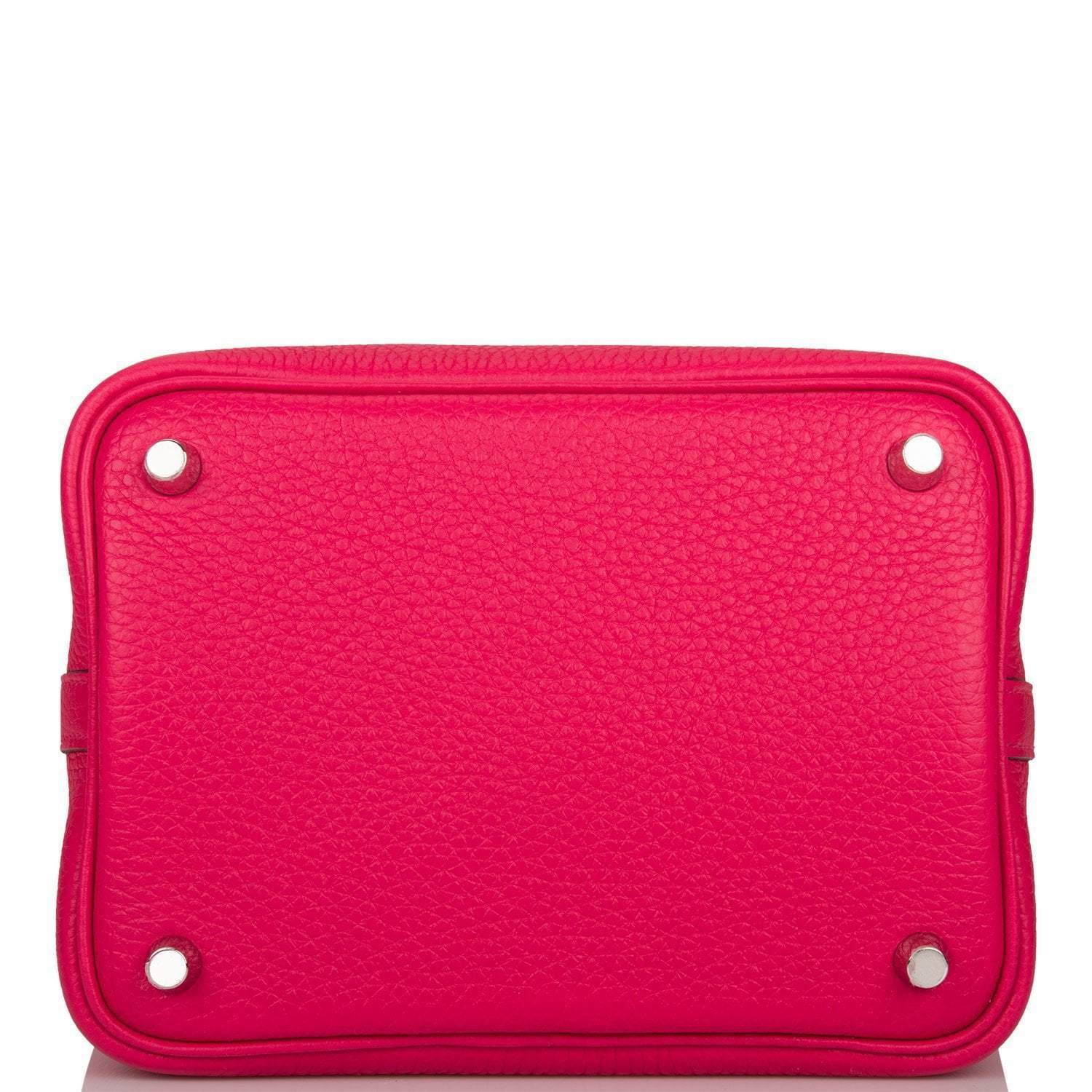 Hermes Rose Mexico Clemence Picotin Lock 18cm Palladium Hardware - Image 6