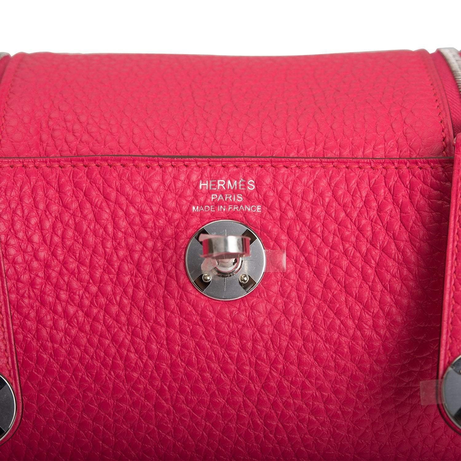 Hermes Rose Extreme Clemence Mini Lindy Palladium Hardware - Image 7