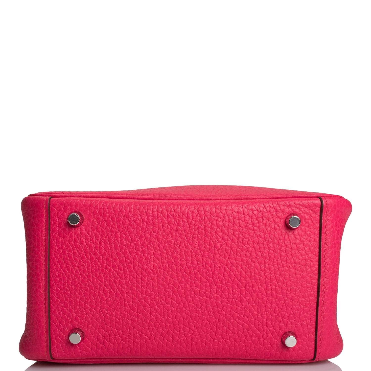 Hermes Rose Extreme Clemence Mini Lindy Palladium Hardware - Image 6