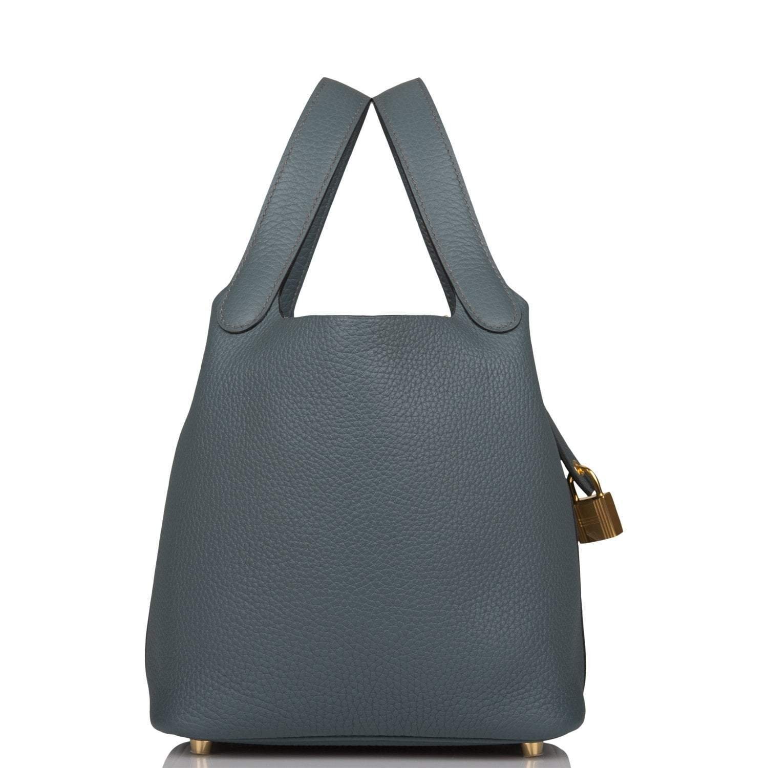 Hermes Bleu Orage Clemence Picotin Lock 18cm Gold Hardware - Image 3