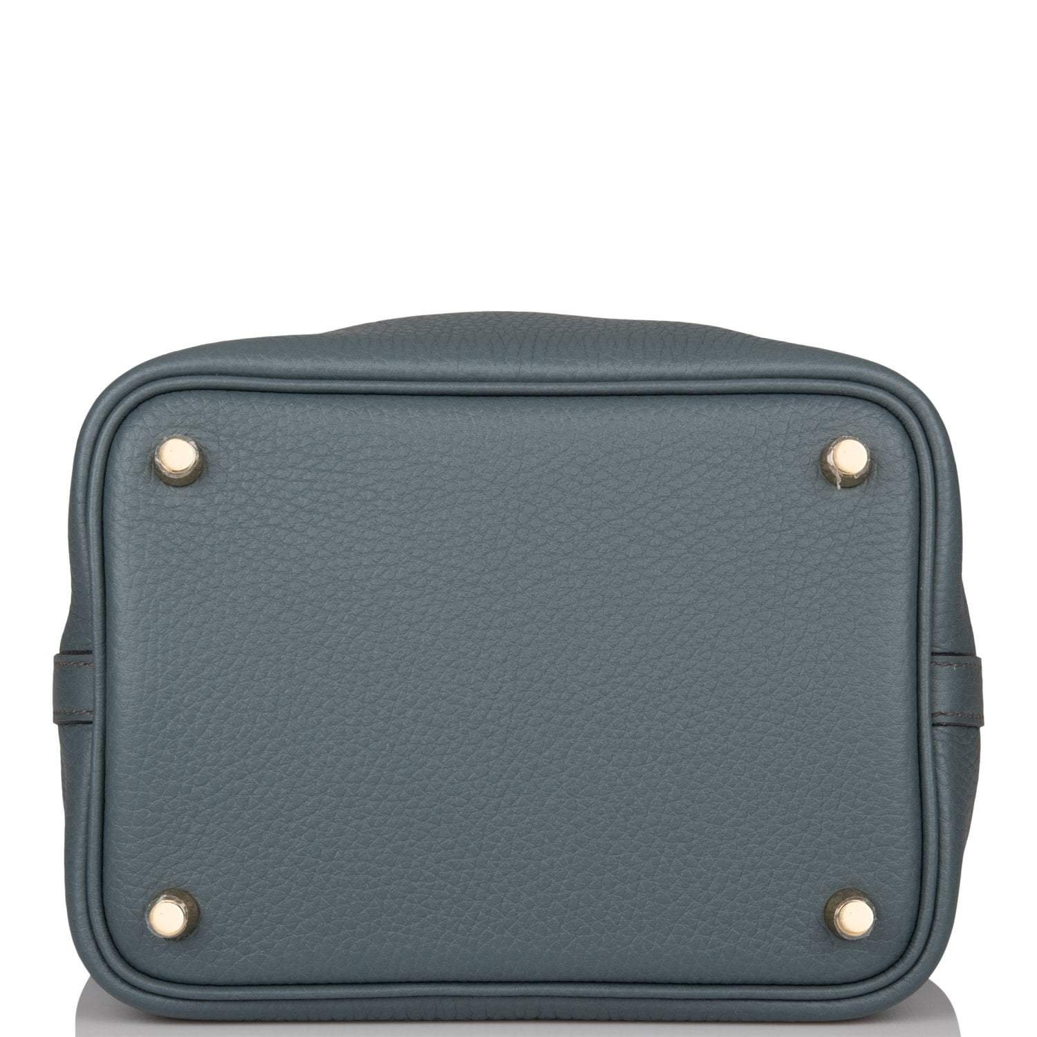 Hermes Bleu Orage Clemence Picotin Lock 18cm Gold Hardware - Image 6