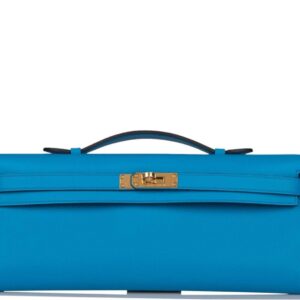 Hermes Kelly Cut Bleu Frida Swift Gold Hardware