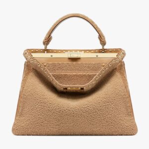 PEEKABOO ISEEU LARGE Beige Sheepskin Bag