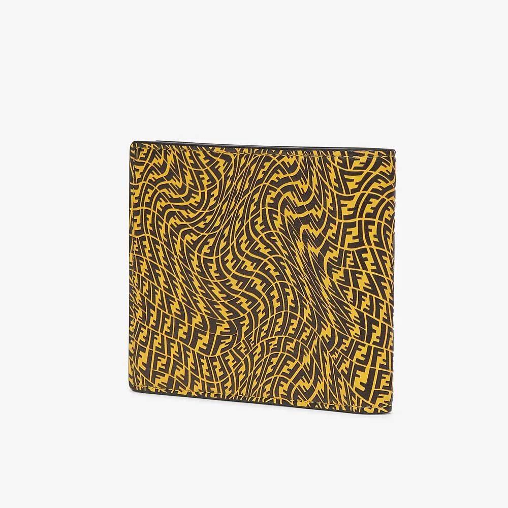 WALLET Yellow Leather Bi Fold Wallet - Image 2