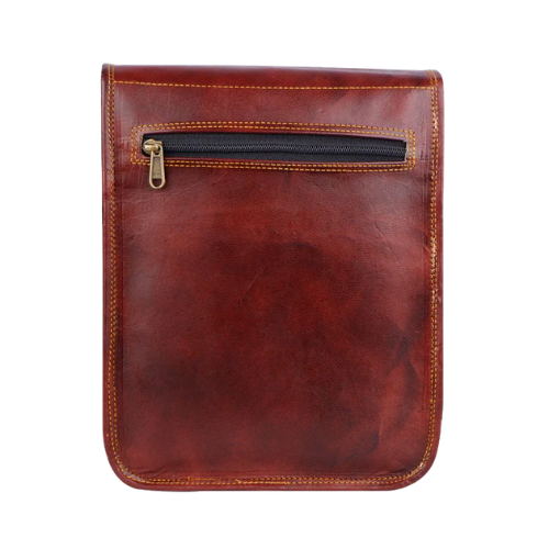 Vintage Brown Leather Sling Bag for Men - Image 3