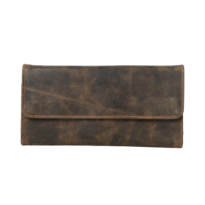 Men’s Distressed Leather Long Wallet