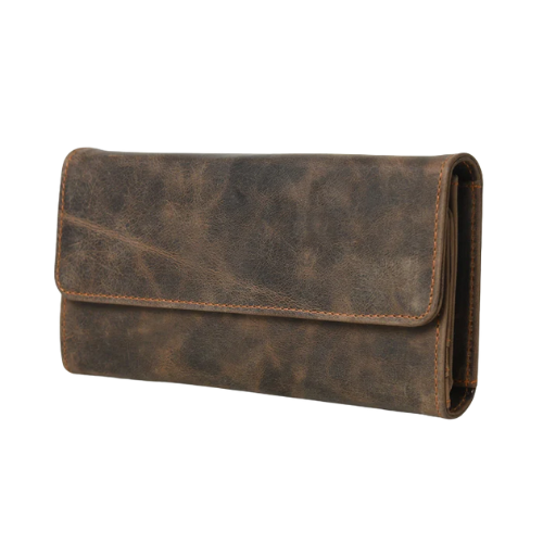 Men’s Distressed Leather Long Wallet - Image 2