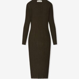 Womens Rib Long Sleeve Dress